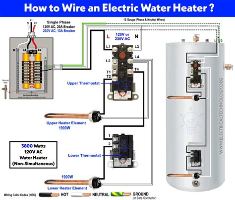 hot water heater wiring problems